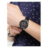  Shop Authentic Tommy Hilfiger Luke Quartz Black Dial Black Leather Strap Watch for Men - 1791117 - Luxxuri