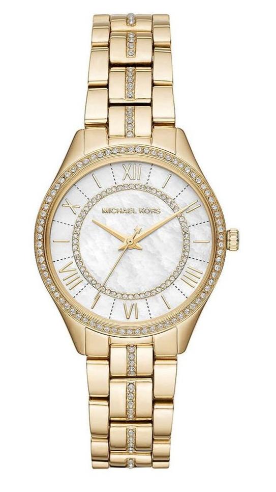  Shop Authentic Michael Kors Lauryn Mother of Pearl White Dial Gold Steel Strap Watch for Women - MK3899 - Luxxuri