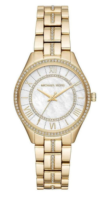  Shop Authentic Michael Kors Lauryn Mother of Pearl White Dial Gold Steel Strap Watch for Women - MK3899 - Luxxuri