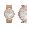  Shop Authentic Michael Kors Parker Chronograph White Dial Tan Leather Strap Watch for Women - MK5633 - Luxxuri