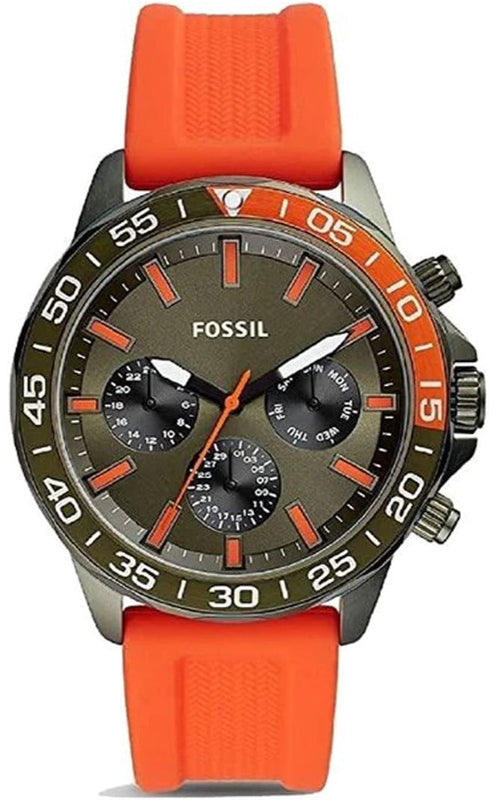  Shop Authentic Fossil Bannon Chronograph Grey Dial Orange Silicone Strap Watch for Men - BQ2500 - Luxxuri