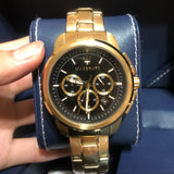  Shop Authentic Maserati Successo 44mm Black Dial Gold Stainless Steel Strap Watch For Men - R8873621013 - Luxxuri