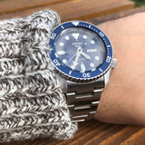  Shop Authentic Seiko 5 Sports Automatic Analog Blue Dial Silver Steel Strap Watch For Men - SRPD51K1 - Luxxuri