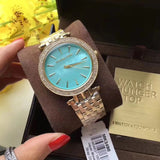  Shop Authentic Michael Kors Darci Analog Mother of Pearl Green Dial Gold Steel Strap Watch For Women - MK3498 - Luxxuri