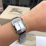  Shop Authentic Burberry Heritage Diamond White Dial Silver Stainless Steel Strap Watch for Women - BU1583 - Luxxuri