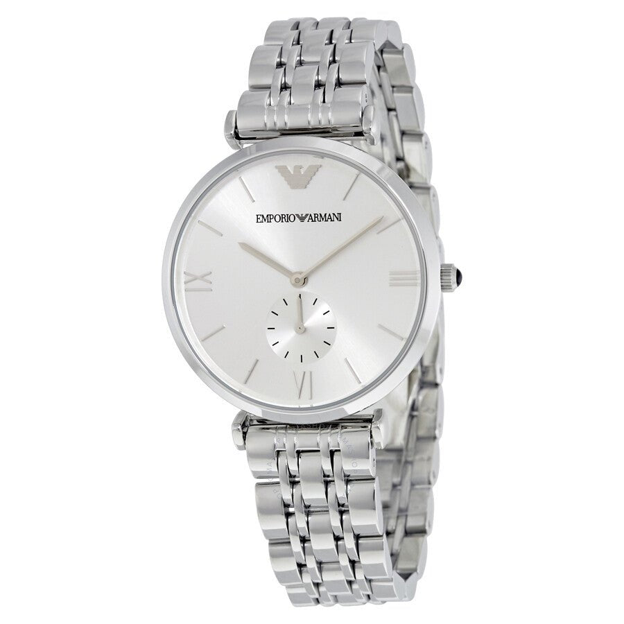  Shop Authentic Emporio Armani Classic Silver Dial Silver Steel Strap Watch For Men - AR1819 - Luxxuri