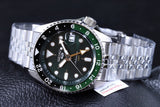  Shop Authentic Seiko 5 Sports SKX GMT Automatic Green Dial Silver Steel Strap Watch For Men - SSK035K1 - Luxxuri