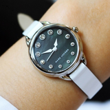  Shop Authentic Marc Jacobs Betty Mother of Pearl Black Dial White Leather Strap Watch for Women - MJ1512 - Luxxuri