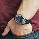  Shop Authentic Emporio Armani Classic Blue Dial Silver Steel Strap Watch For Men - AR1635 - Luxxuri