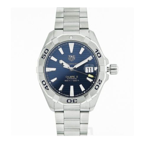  Shop Authentic Tag Heuer Aquaracer Automatic Blue Dial Silver Steel Strap Watch for Men - WBD2112.BA0928 - Luxxuri