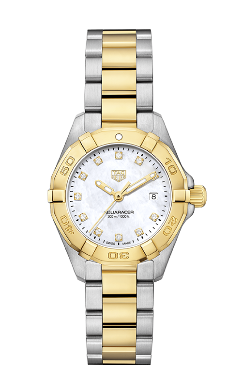  Shop Authentic Tag Heuer Aquaracer Mother of Pearl Dial Two Tone Steel Strap Watch for Men - WBD1420.BB0321 - Luxxuri