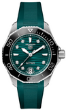  Shop Authentic Tag Heuer Aquaracer Professional 300 Automatic Diamonds Green Dial Green Rubber Strap Watch for Women - WBP231G.FT6226 - Luxxuri