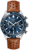  Shop Authentic Tag Heuer Carrera Automatic Chronograph Blue Dial Brown Leather Strap Watch for Men - CBN2A1A.FC6537 - Luxxuri