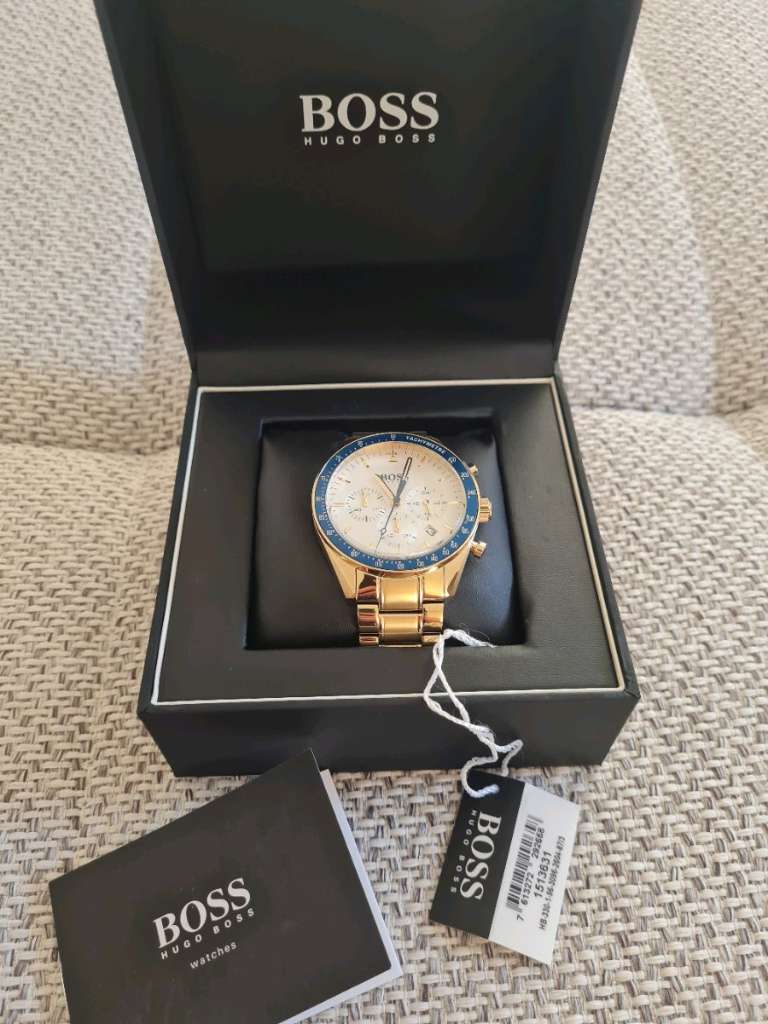  Shop Authentic Hugo Boss Trophy White Dial Gold Steel Strap Watch for Men - 1513631 - Luxxuri