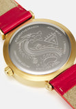  Shop Authentic Guess Trend Dragon Gold Dial Red Leather Strap Watch For Women - GW0646L1 - Luxxuri