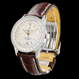  Shop Authentic Breitling Navitimer Automatic 41 White Dial Brown Leather Strap Watch for Men - A17326211G1P2 - Luxxuri