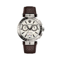  Shop Authentic Versace Aion Chronograph White Dial Brown Leather Strap Watch for Men - VBR010017 - Luxxuri