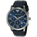  Shop Authentic Emporio Armani Giovanni T Bar Chronograph Quartz Blue Dial Blue Leather Strap Watch For Men - AR11226 - Luxxuri