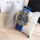  Shop Authentic Guess Catalina Blue Gold Tone Blue Silicone Strap Watch For Women - W0562L2 - Luxxuri
