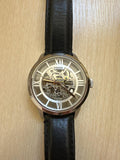  Shop Authentic Fossil Townsman Automatic Skeleton Silver Dial Black Leather Strap Watch for Men - ME3041 - Luxxuri