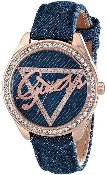  Shop Authentic Guess Little Flirt Quartz Blue Dial Blue Leather Strap Watch For Women - W0456L6 - Luxxuri