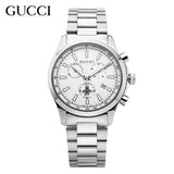  Shop Authentic Gucci G Timeless Chronograph White Dial Silver Steel Strap Watch For Men - YA126472 - Luxxuri