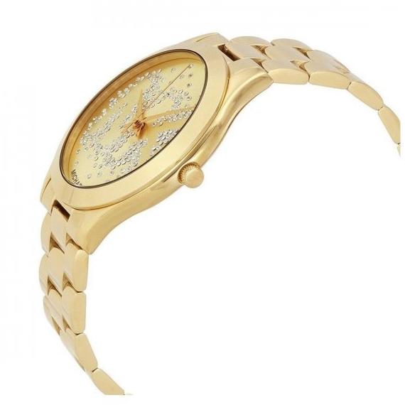  Shop Authentic Michael Kors Slim Runway Gold Dial Gold Steel Strap Watch for Women - MK3590 - Luxxuri