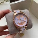  Shop Authentic Michael Kors Janelle Three Hand Rose Gold Dial Two Tone Steel Strap Watch For Women - MK7134 - Luxxuri