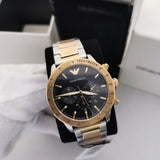  Shop Authentic Emporio Armani Analog Chronograph Black Dial Two Tone Steel Strap Watch For Men - AR11521 - Luxxuri