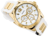  Shop Authentic Guess Intrepid White Dial Two Tone Silicone Strap Watch For Women - W0325L2 - Luxxuri