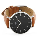  Shop Authentic Daniel Wellington Petite Sterling Black Dial Brown Leather Strap Watch For Women - DW00100178 - Luxxuri