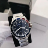  Shop Authentic Emporio Armani Diver Quartz Blue Dial Silver Steel Strap Watch For Men - AR11339 - Luxxuri