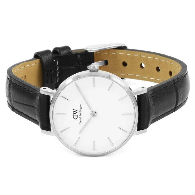  Shop Authentic Daniel Wellington Classic Petite Reading White Dial Black Leather Strap Watch For Women - DW00100241 - Luxxuri
