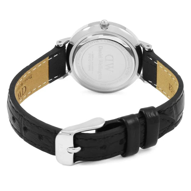  Shop Authentic Daniel Wellington Classic Petite Reading White Dial Black Leather Strap Watch For Women - DW00100241 - Luxxuri