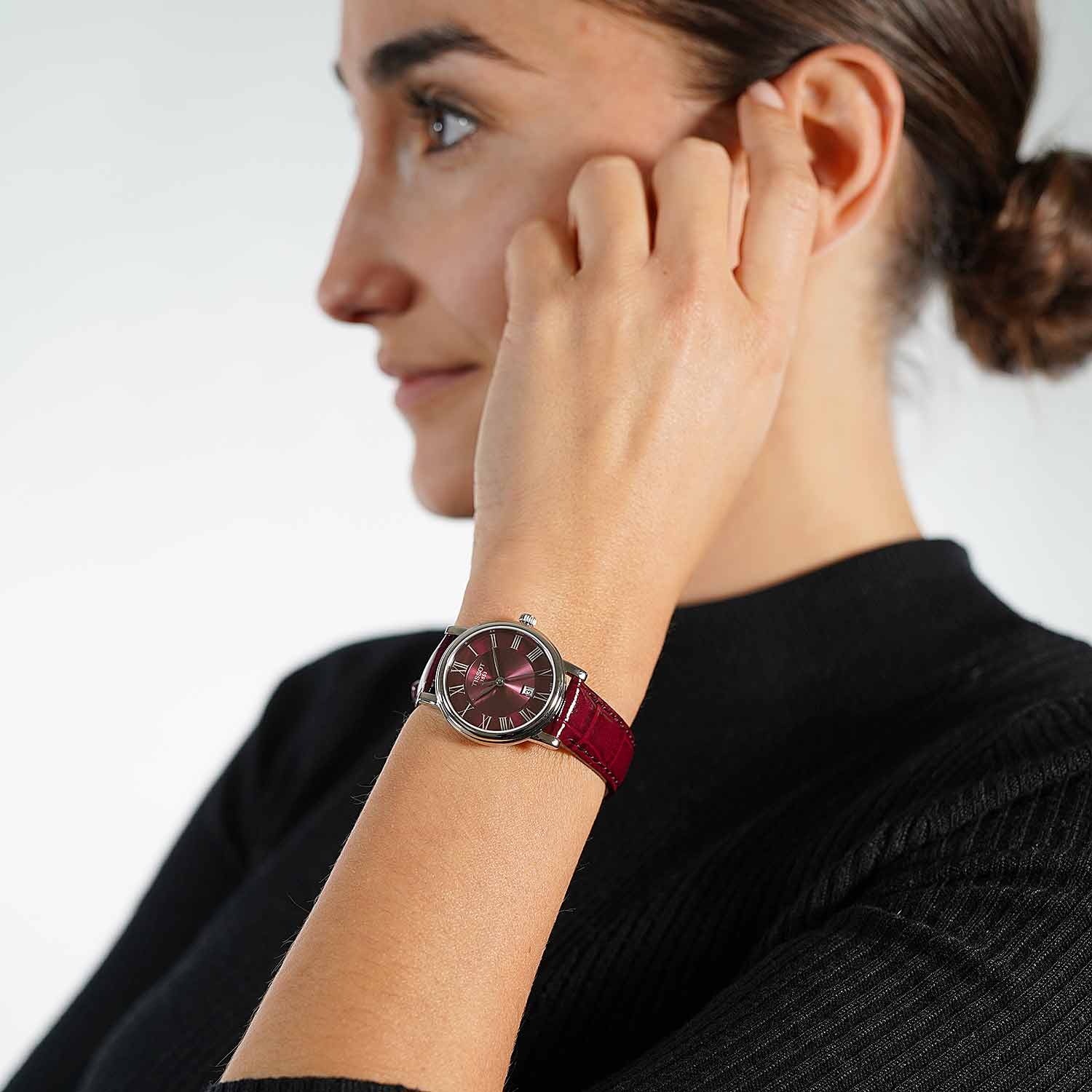  Shop Authentic Tissot Carson Premium Lady Maroon Dial Maroon Leather Strap Watch For Women - T122.210.16.373.00 - Luxxuri