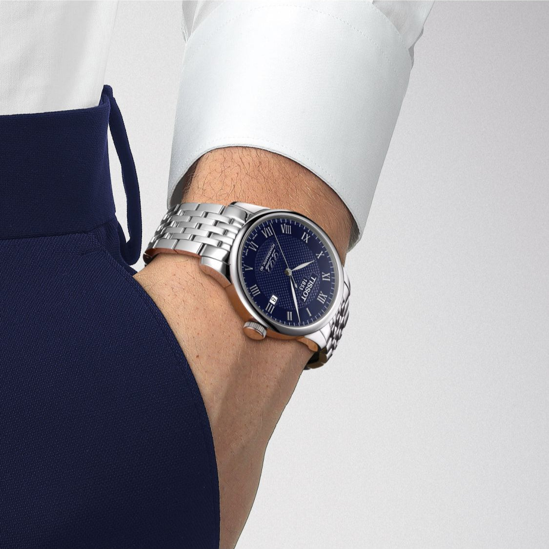  Shop Authentic Tissot Le Locle Powermatic 80 Blue Dial Silver Steel Strap Watch For Men - T006.407.11.043.00 - Luxxuri