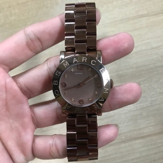  Shop Authentic Marc Jacobs Amy Brown Dial Brown Steel Strap Watch for Women - MBM3119 - Luxxuri