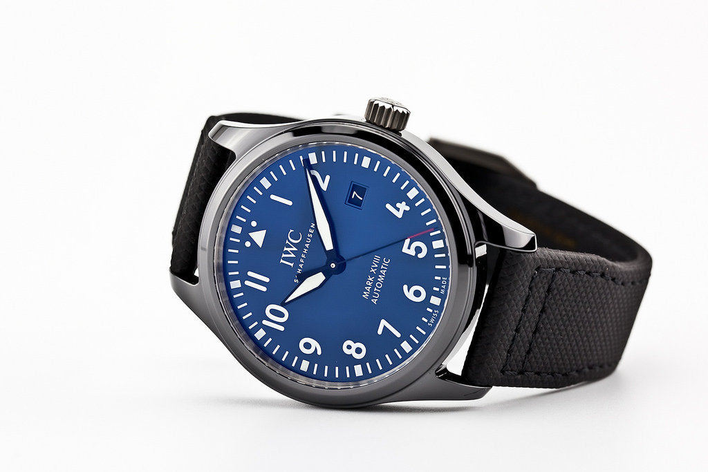  Shop Authentic IWC Pilot’s Watch Mark XVIII Edition “Laureus Sport for Good Foundation" Blue Dial Black Nylon Strap Watch for Men - IW324703 - Luxxuri