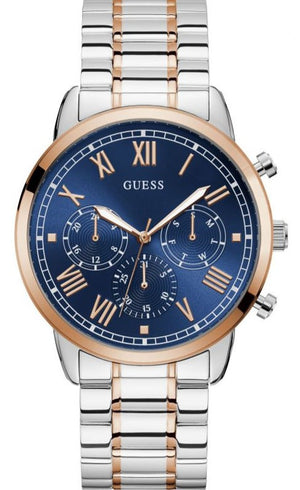  Shop Authentic Guess Horizon Chronograph Blue Dial Two Tone Steel Strap Watch For Men - W0379G7 - Luxxuri