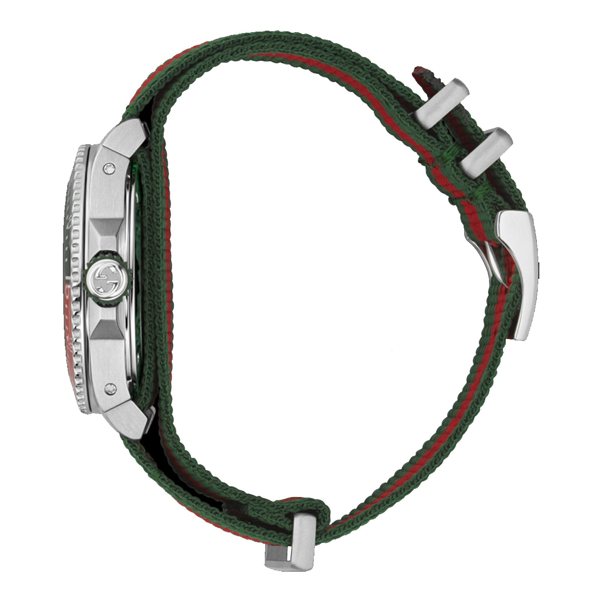  Shop Authentic Gucci Dive Quartz Green Dial Two Tone NATO Strap Watch For Men - YA136339 - Luxxuri