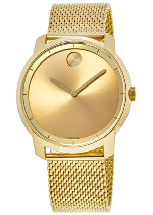  Shop Authentic Movado Bold Gold Dial Gold Mesh Bracelet Watch For Men - 3600373 - Luxxuri