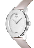 Shop Authentic Movado Bold Glitter Silver Dial Pink Leather Strap Watch For Women - 3600522 - Luxxuri