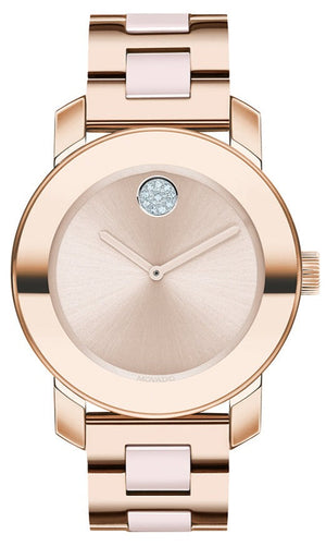  Shop Authentic Movado Bold Rose Gold Dial Two Tone Steel Strap Watch for Women - 3600639 - Luxxuri