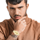  Shop Authentic Movado Bold Verso Gold Dial Gold Steel Strap Watch for Men - 3600861 - Luxxuri