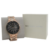  Shop Authentic Michael Kors Lennox Chronograph Black Dial Rose Gold Steel Strap Watch For Men - MK8940 - Luxxuri