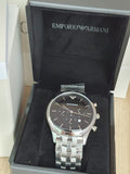  Shop Authentic Emporio Armani Chronograph Black Dial Silver Steel Strap Watch For Men - AR11017 - Luxxuri