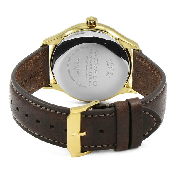  Shop Authentic Movado Heritage Calendoplan Beige Dial Brown Leather Strap Watch for Men - 3650003 - Luxxuri