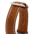 Movado Heritage Calendoplan Chronograph White Dial Brown Leather Strap Watch for Men - 3650008