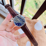  Shop Authentic Movado Heritage Moonphase Blue Dial Brown Leather Strap Watch For Women - 3650009 - Luxxuri