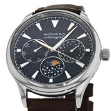  Shop Authentic Movado Heritage Moonphase Blue Dial Brown Leather Strap Watch For Women - 3650009 - Luxxuri